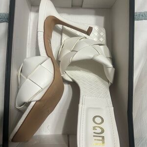 EGO OFFICIAL White Braided Women's Heels